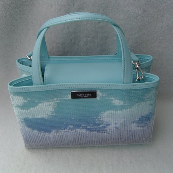NEW AUTHENTIC KATE SPADE SAM ICON BLUE OMBRE SEQUIN SMALL TOTE #KC238 - Picture 13 of 13